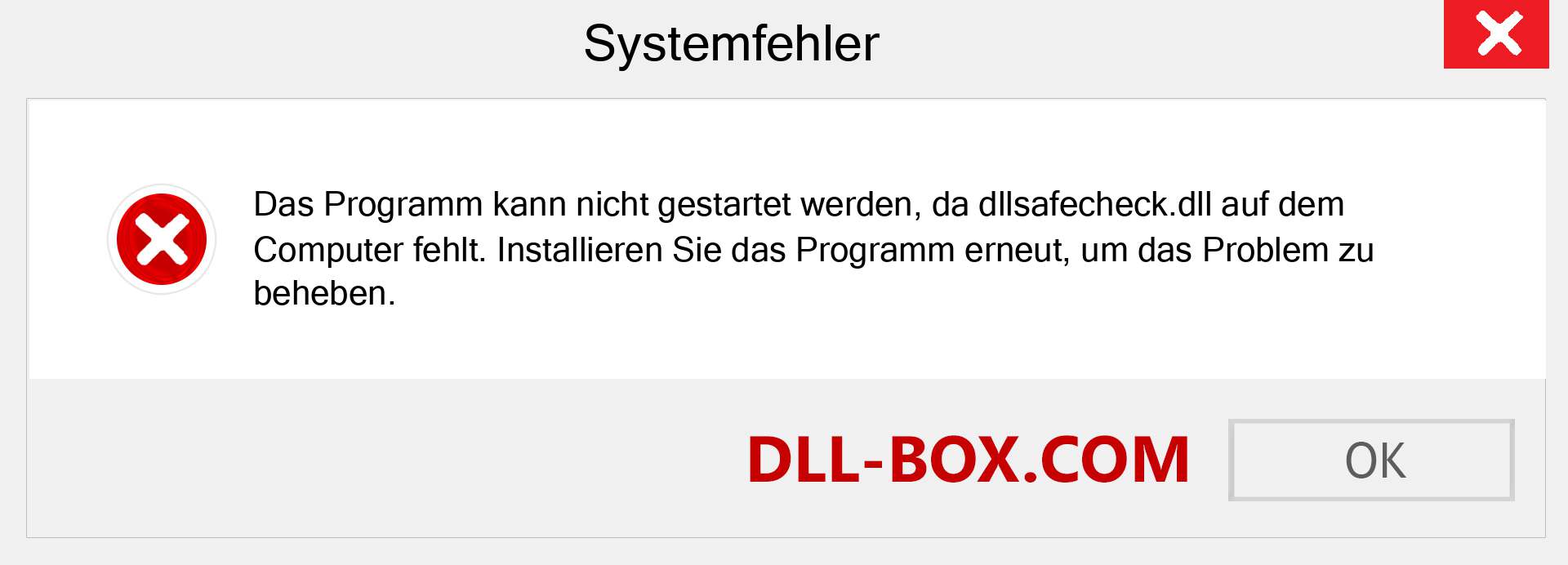 dllsafecheck.dll-Datei fehlt?. Download für Windows 7, 8, 10 - Fix dllsafecheck dll Missing Error unter Windows, Fotos, Bildern